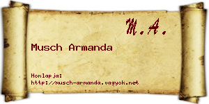 Musch Armanda névjegykártya